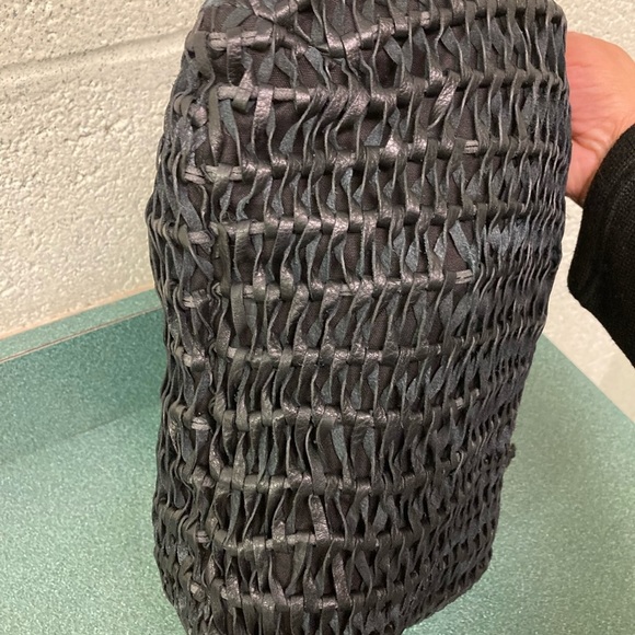 Linea Pelle Woven Leather Black Bag BNWT!! - Picture 4 of 16